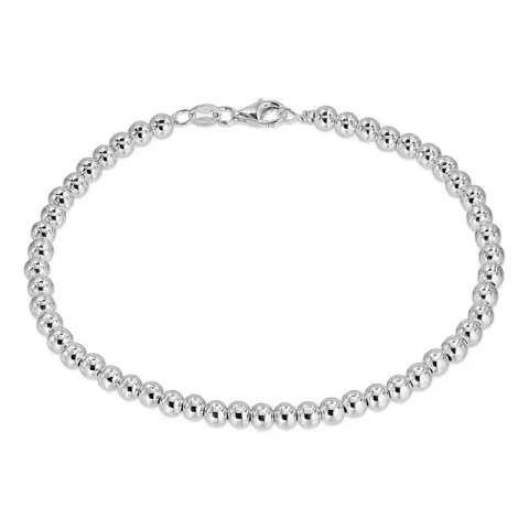 22 cm, 23 cm, 24 cm kulkedjearmband i silver  x 4,0 mm