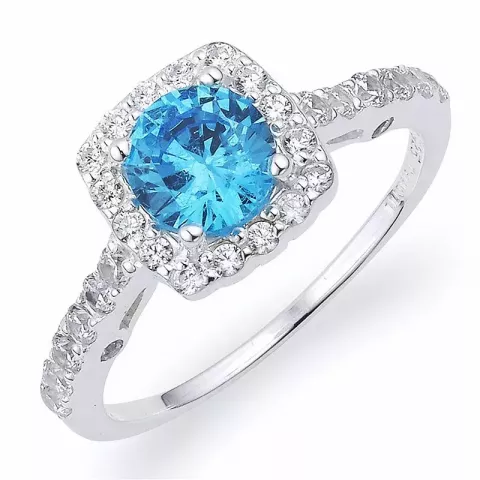 Kollektionsprov blå zirkon ring i silver
