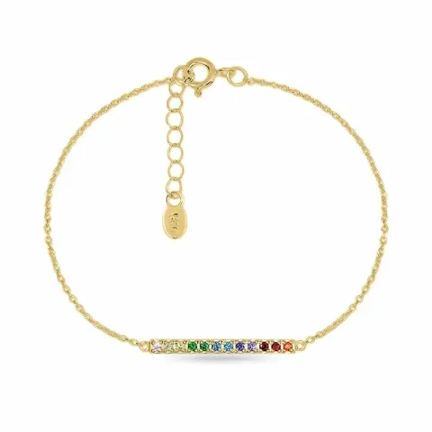 Kollektionsprov multifärgat zirkon armband i förgyllt silver