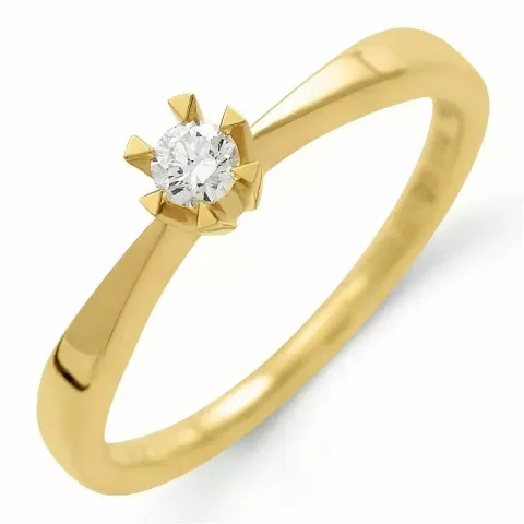 Kollektionsprov diamant solitärring i 14  karat guld 0,11 ct