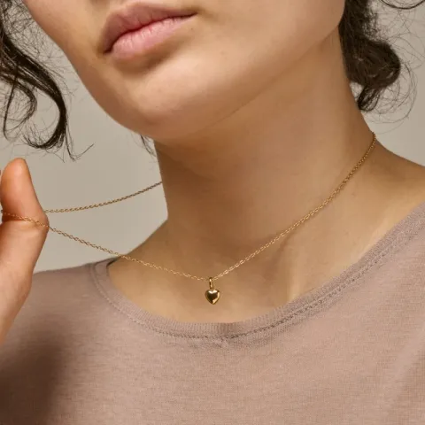 Enamel Amore hjärta halskedja med berlocker i förgyllt silver