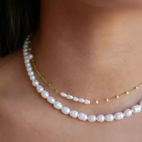 Enamel Pearlie halsband i förgyllt silver