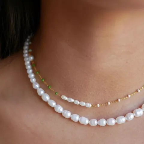 Enamel Lola Glory halsband i förgyllt silver grön emalj