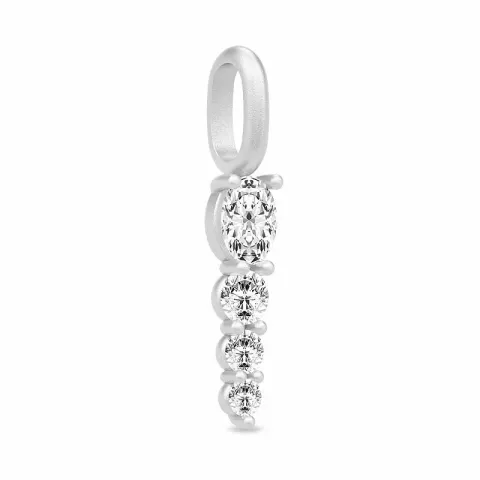 matt Julie Sandlau Glamour vit zirkon hängen i satinrhodinerat sterlingsilver vit zirkon