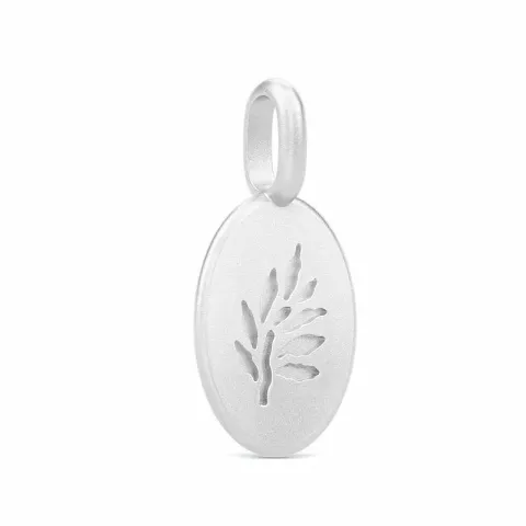 Julie Sandlau Classic pendant blad hängen i satinrhodinerat sterlingsilver