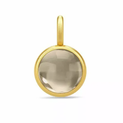 Julie Sandlau Primini runt rökfärgad kristal hängen i förgyllt silver rökfärgad kristal