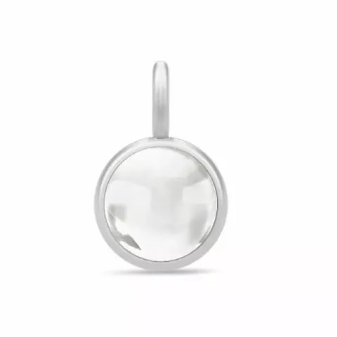 Julie Sandlau Primini runt vit kristal hängen i satinrhodinerat sterlingsilver vit kristal