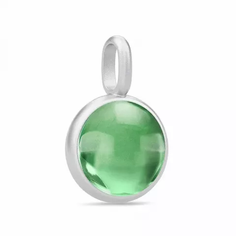 Julie Sandlau runt grön kristal hängen i satinrhodinerat sterlingsilver grön kristal