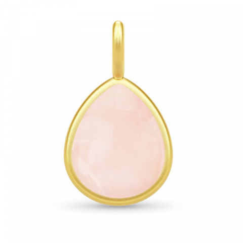 Julie Sandlau droppe rosa kristal hängen i förgyllt silver rosa kristal