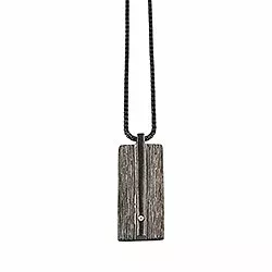 RebekkaRebekka hängen med halskedja i svart rhodinerat silver vit zirkon