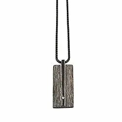 RebekkaRebekka Olivia necklace hängen med halskedja i svart rhodinerat silver vit zirkon