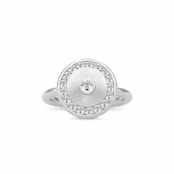 Julie Sandlau Glow ring i satinrhodinerat sterlingsilver vit zirkon