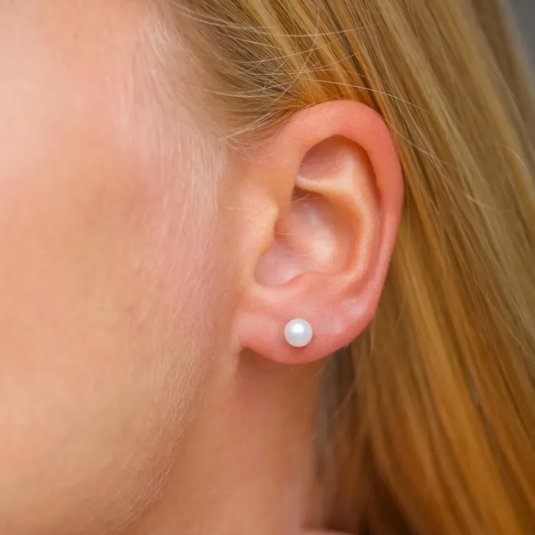 5-5,5 mm pärla örhängestift i silver