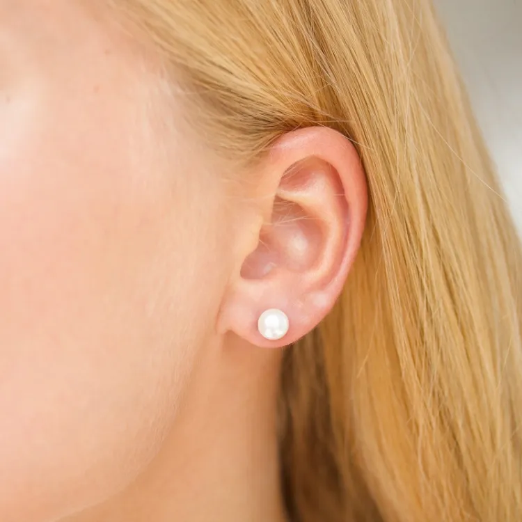 6,5-7 mm pärla örhängestift i silver