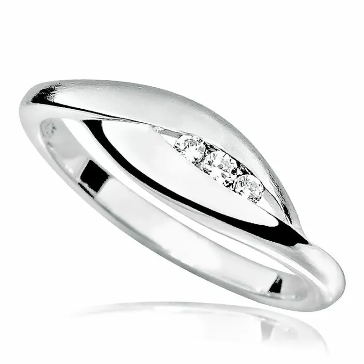 Billig vit zirkon ring i silver