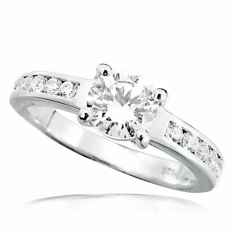 zirkon solitärring i silver