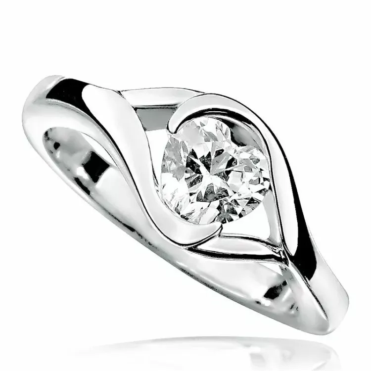 hjärta zirkon ring i silver