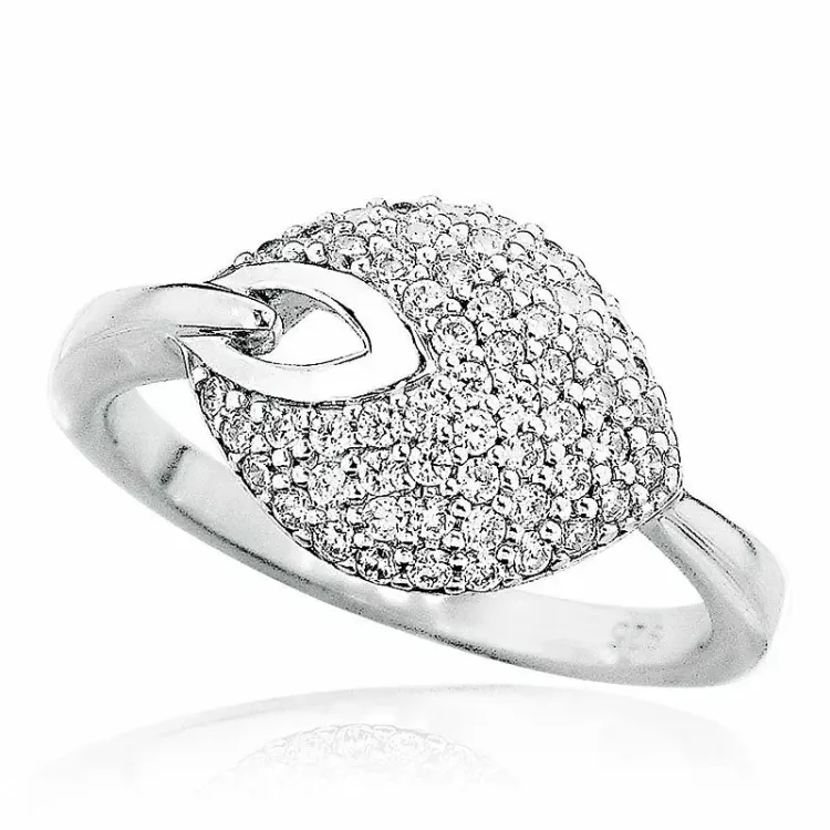 Förtjusande vit zirkon ring i silver
