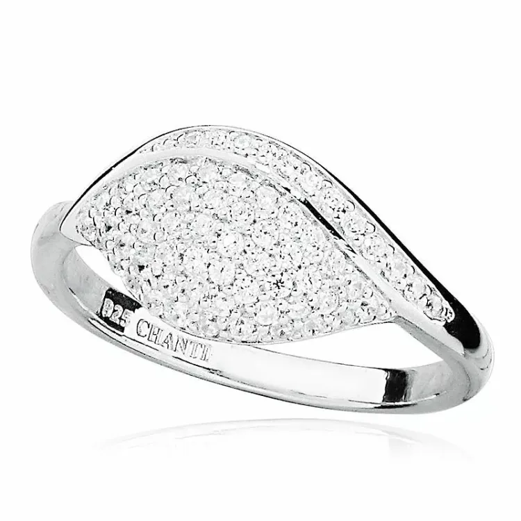 vit zirkon ring i silver