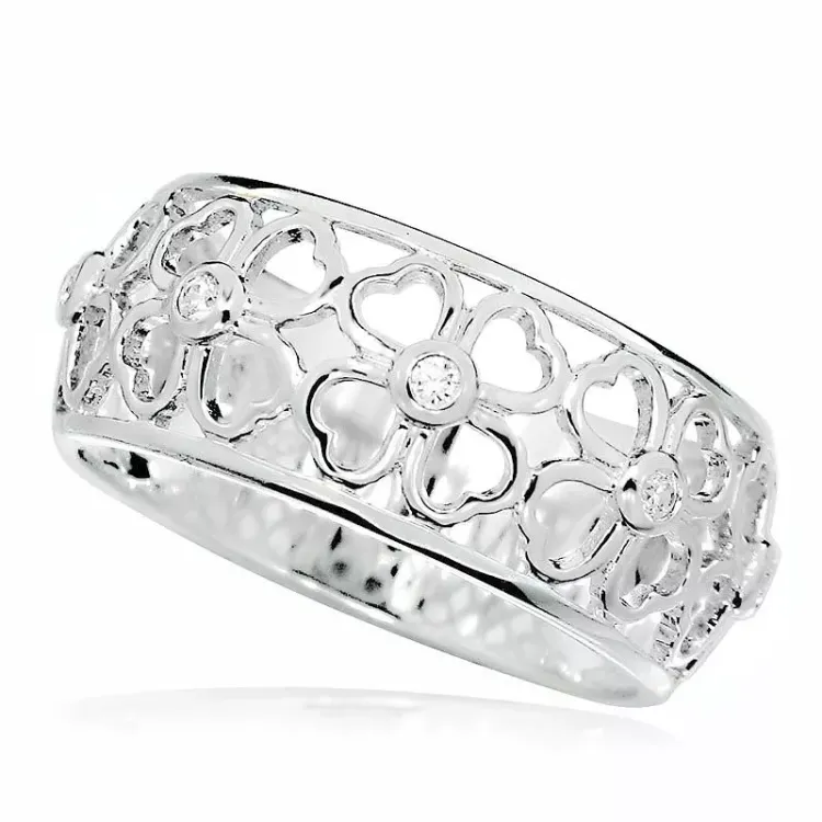 Bred hjärta ring i silver