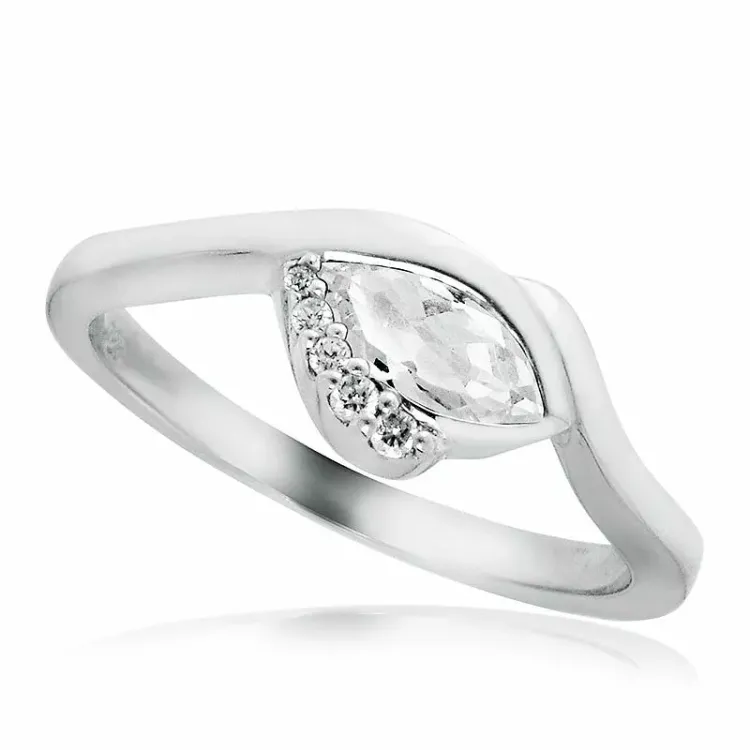 vit zirkon ring i rhodinerat silver