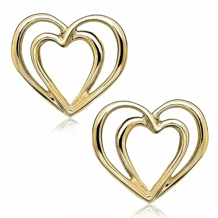 hjärta örhängen i 9 karat guld med