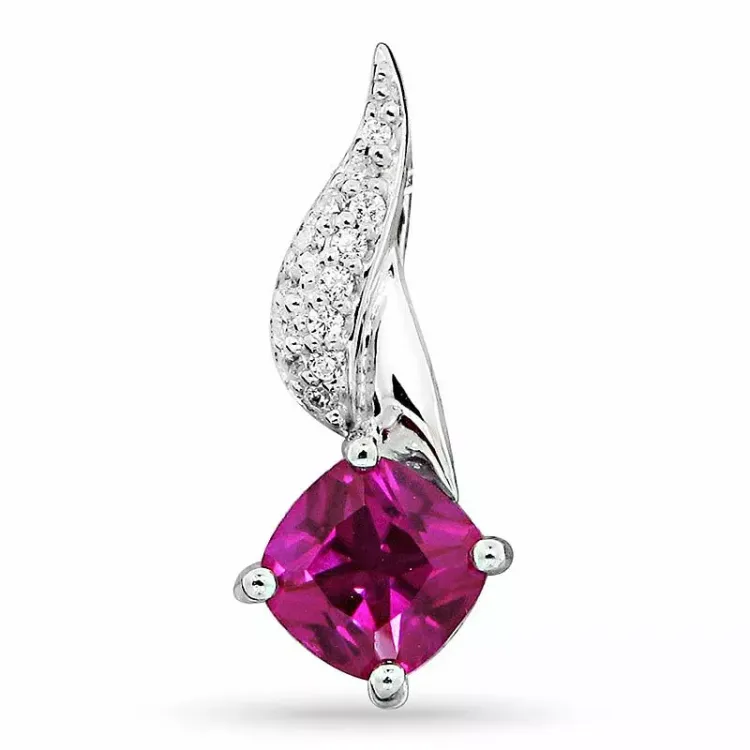 Abstrakt rosa hängen i silver