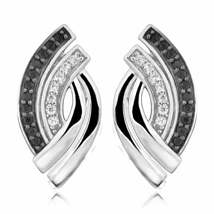 zirkon örhängestift i silver