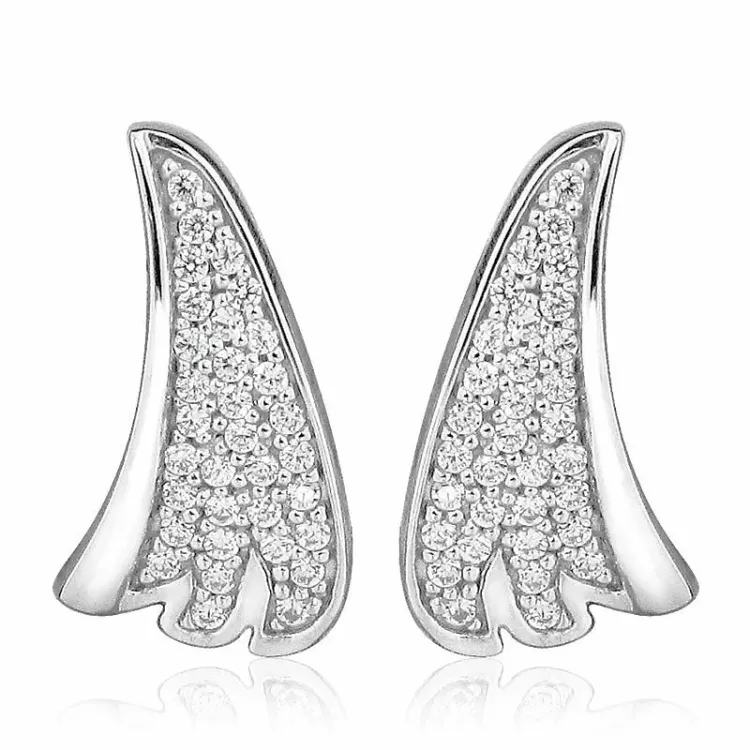zirkon örhängestift i silver