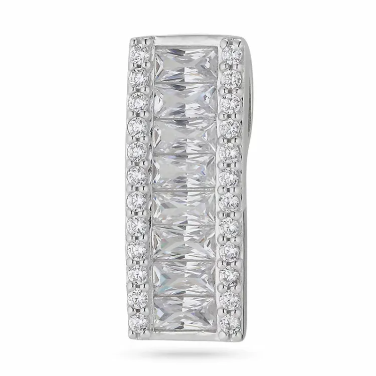 elegant zirkon hängen i silver