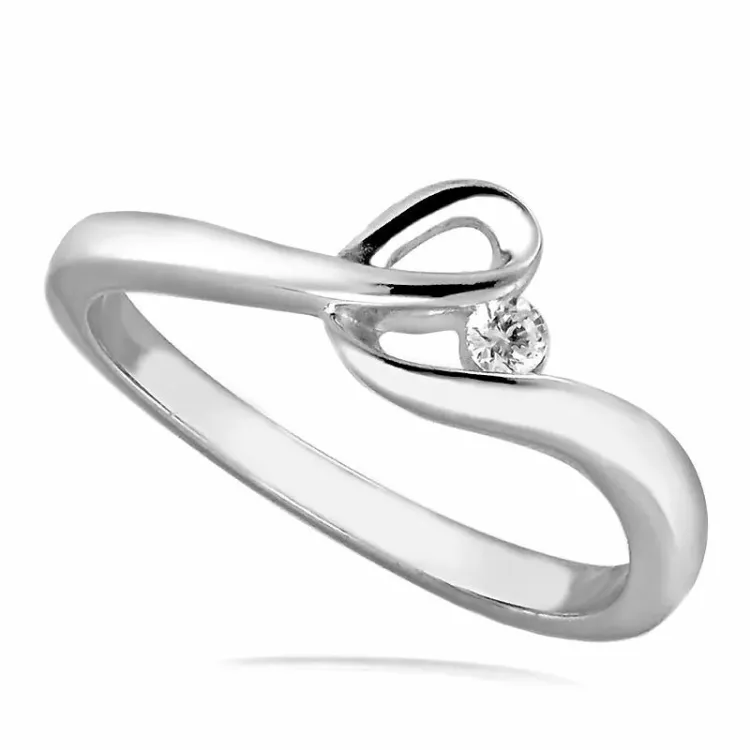 Elegant abstrakt ring i rhodinerat silver