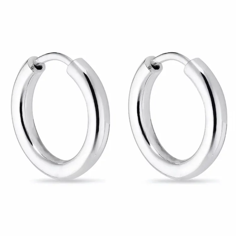 15 mm creoler örhängen i silver