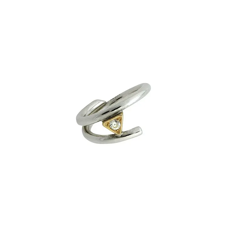RS of Scandinavia ring i silver med 14 karat guld vit zirkon