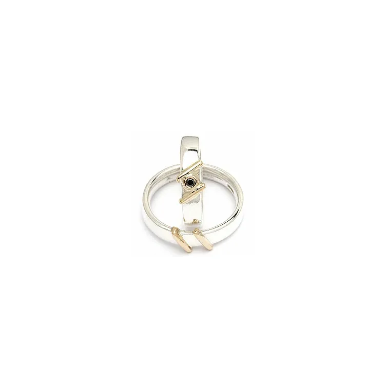 Vigselsringe från rs of scandinav i silver och vanl. guld 0,03 ct