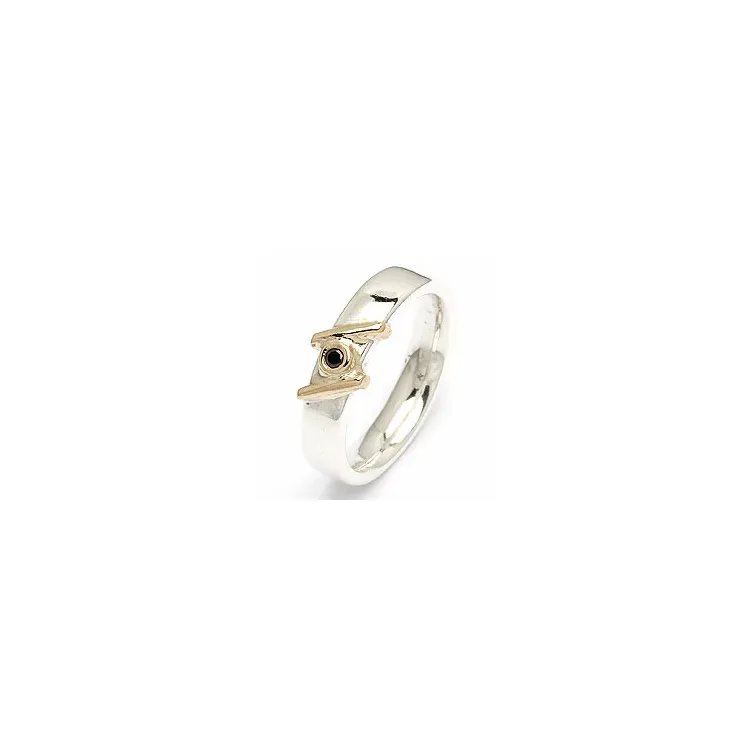Vigselsring från rs of scandinavi i silver och vanl. guld 0,03 ct