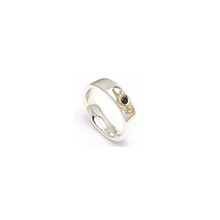 Vigselsring från rs of scandinavi i silver och vanl. guld 0,05 ct