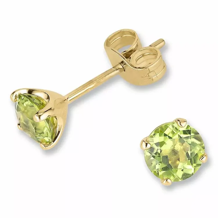 gröna peridot örhängestift i 9 karat guld med peridot