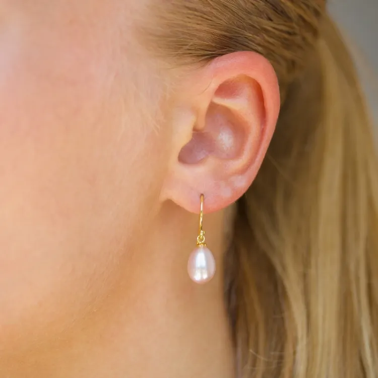 8-8,5 mm pärla örhängen i förgyllt silver