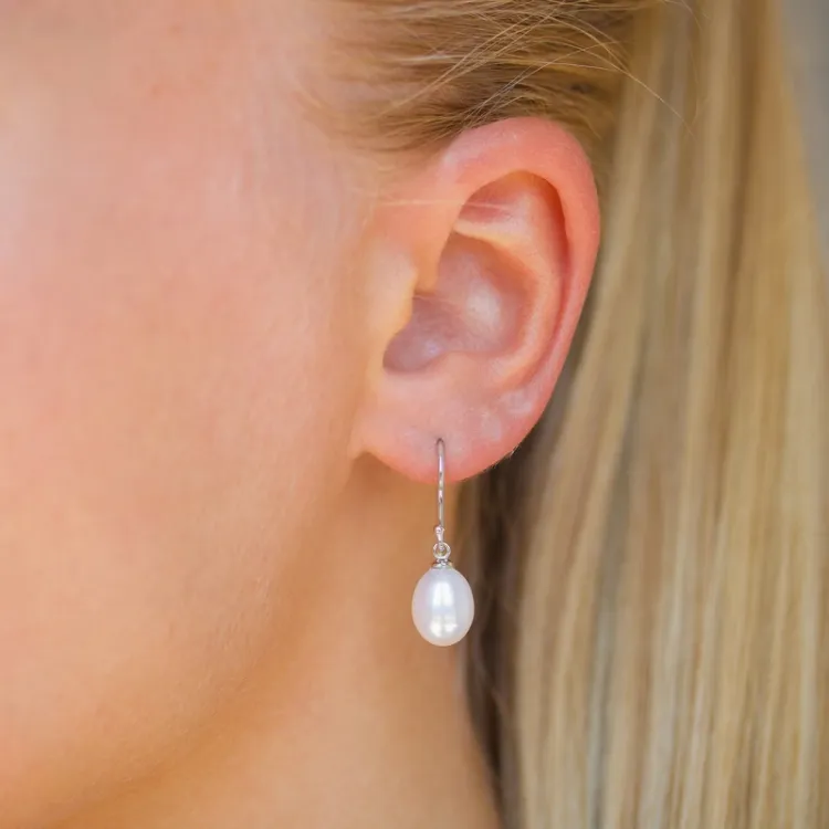 8-8,5 mm pärla örhängen i silver