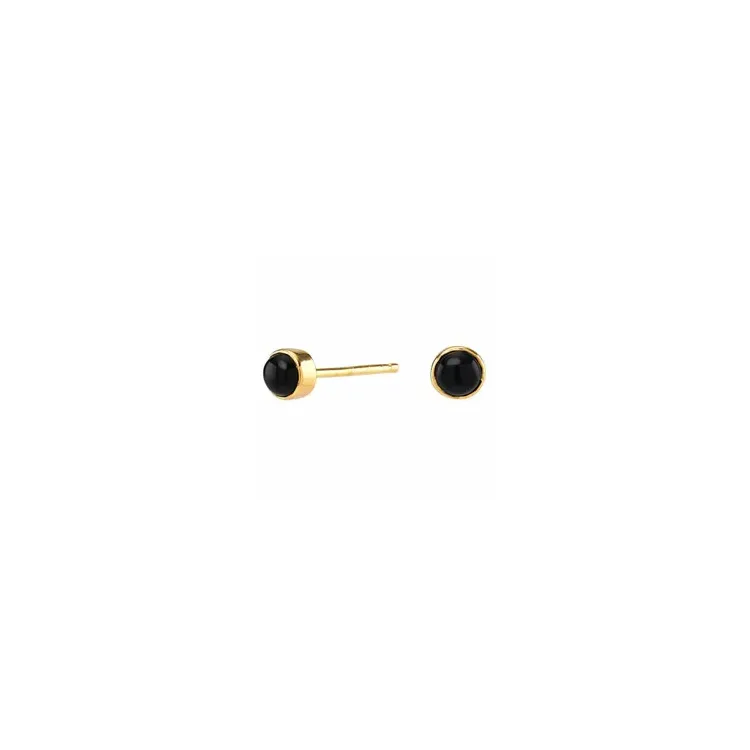 NORDAHL ANDERSEN Sweets sort örhängen i förgyllt silver sort onyx