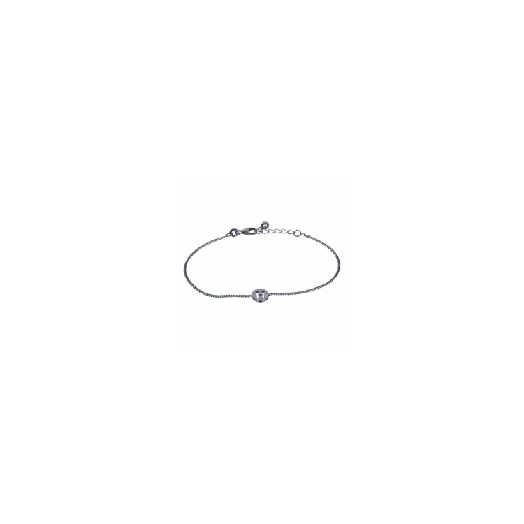 NORDAHL ANDERSEN H armband i oxiderat sterlingsilver