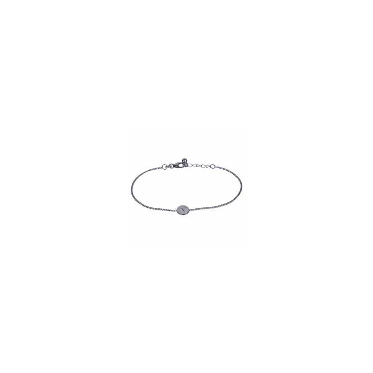 NORDAHL ANDERSEN N armband i oxiderat sterlingsilver