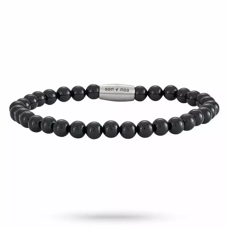Herr nordahl andersen runt armband i stål svart onyx