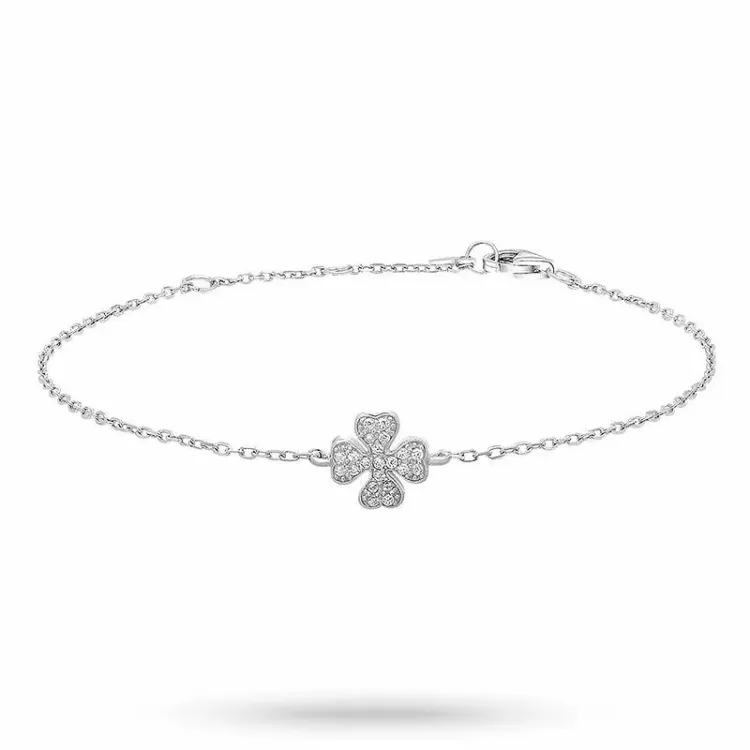NORDAHL ANDERSEN fyrklöver armband i silver vit zirkon