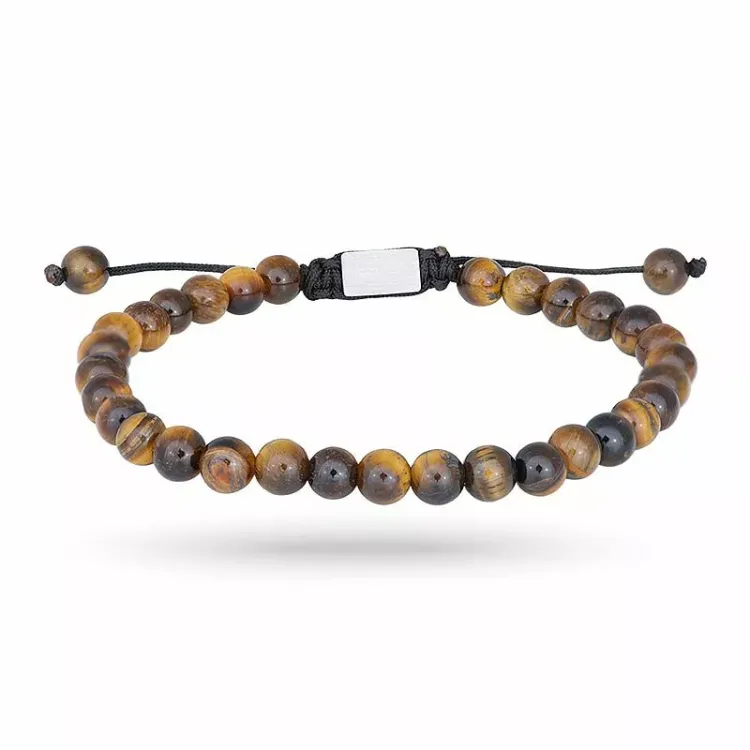NORDAHL ANDERSEN armband i stål brun tigeröga