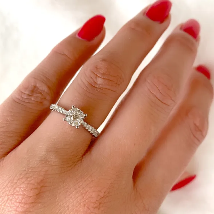 diamantring i 14  karat vitguld 0,10 ct 0,36 ct