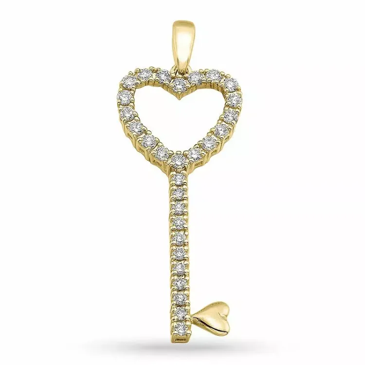 Nyckel diamantberlocker i 14 carat guld 0,55 ct