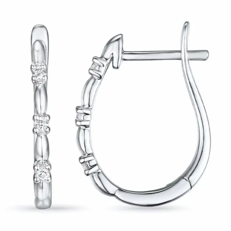 creol i 14 karat vitguld med diamant 
