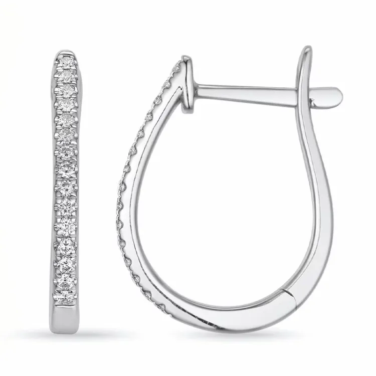 creol i 14 karat vitguld med diamant 