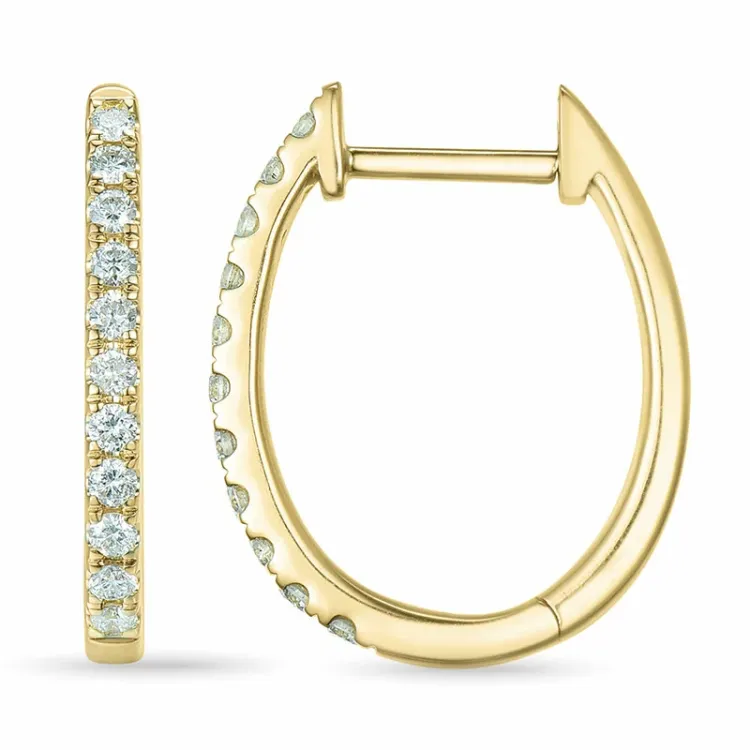 12 mm creol i 14 karat guld med diamant